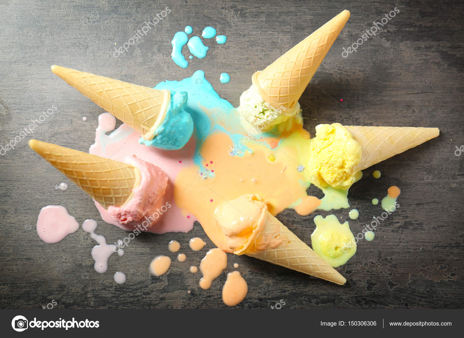 Melted Ice Cream Cones Stock Photo Image By C Belchonock Melted Ice Cream Cones Stock Photo Image By C Belchonock