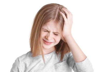 Sevimli kız baş ağrısı acı