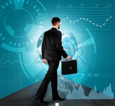 Genç işadamı yol yürüyüş 