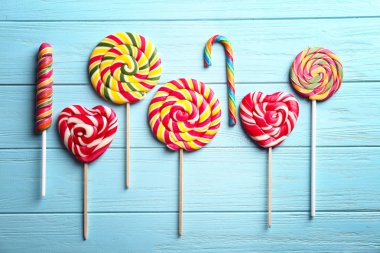 Lezzetli renkli lolipop 