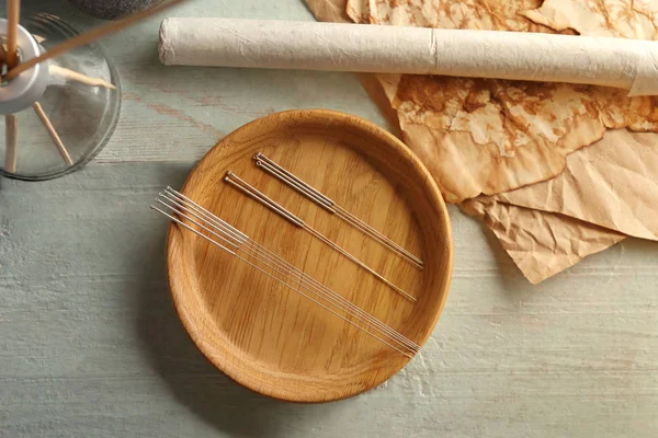 Set of needles for acupuncture — Stock Photo, Image