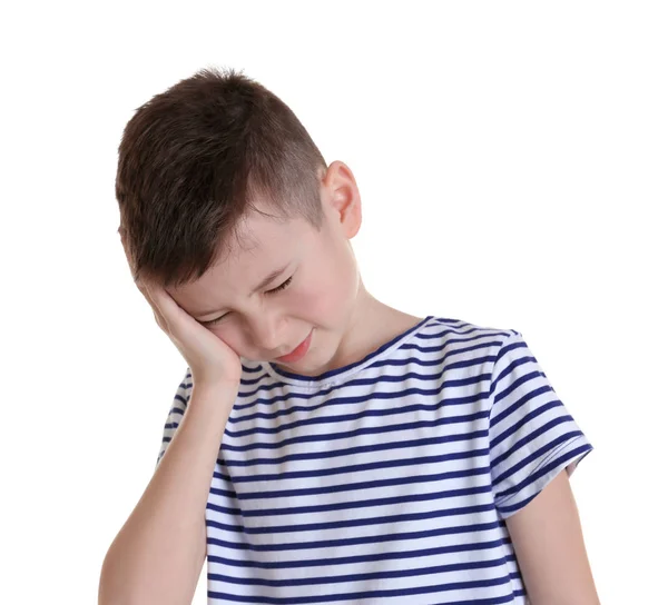 Niño que sufre de dolor de cabeza — Foto de Stock