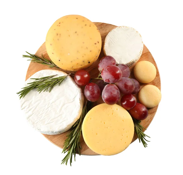 Board with variety of cheese — Stock Photo, Image