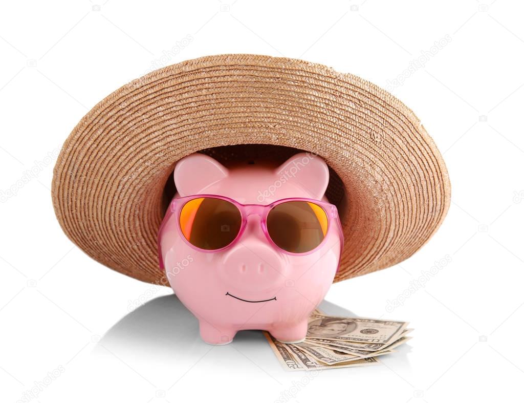 Piggy bank for vacation budget 