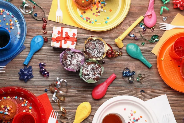 Verjaardag snoep en decoraties — Stockfoto