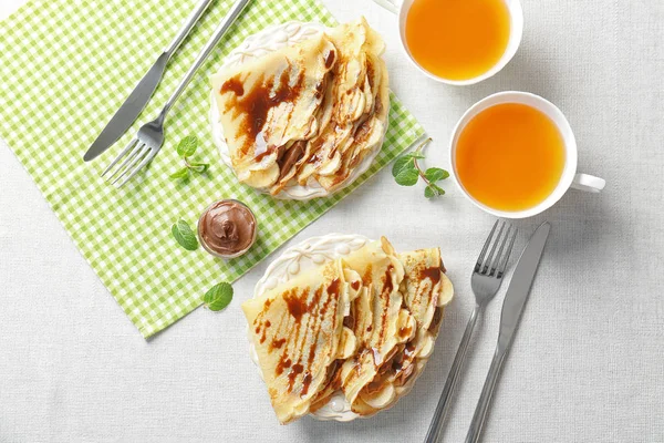 Delicious pancakes  on  table — Stock Photo, Image