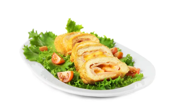 Tasty chicken sliced roll — Stock Photo, Image