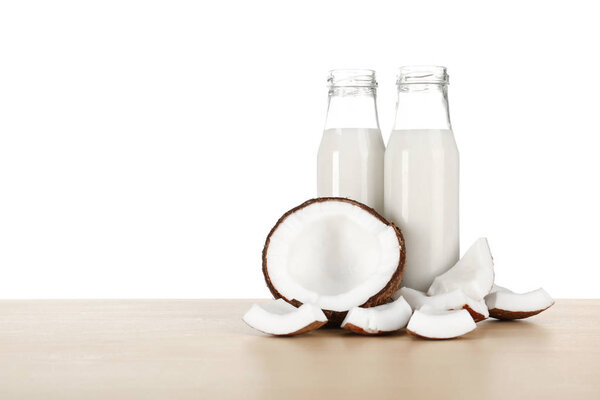 Bottles of coconut milk 