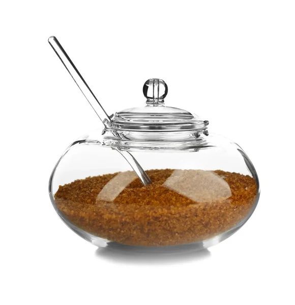 Sugar bowl with spoon — Stock Photo, Image