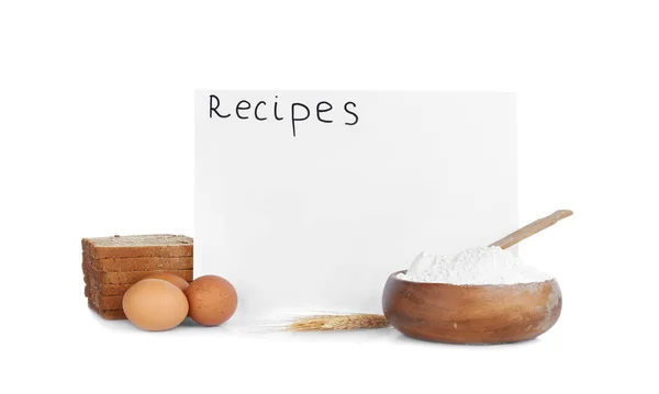 Paper with text RECIPES — Stock Photo, Image