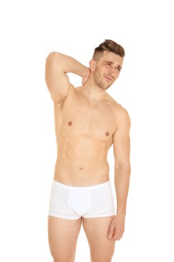 Genç adam boyun ağrısından muzdarip.  