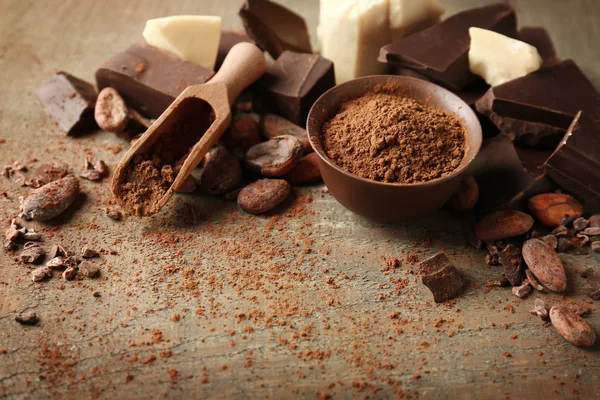 Composition with cocoa powder — Stock Photo, Image