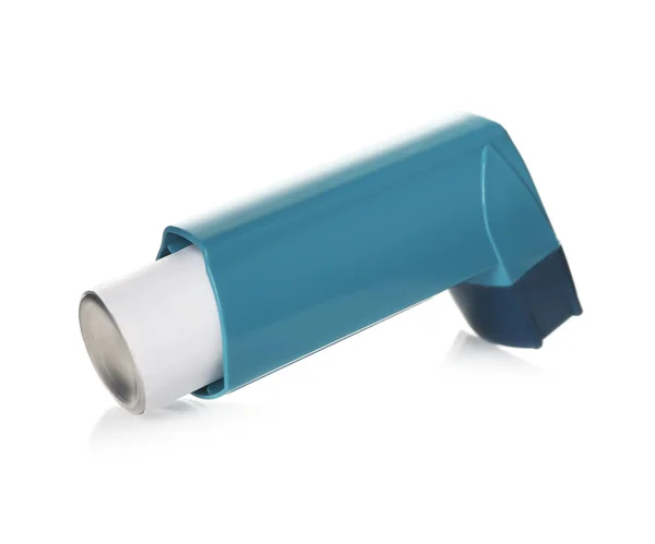 Inalador azul asma — Fotografia de Stock