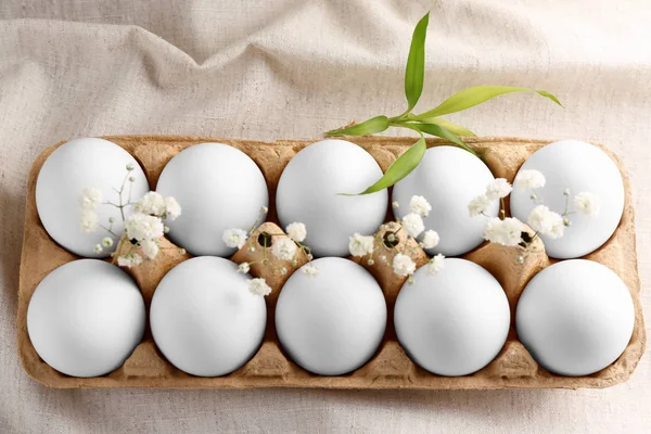 Easter eggs in carton carrier — Stock Photo, Image