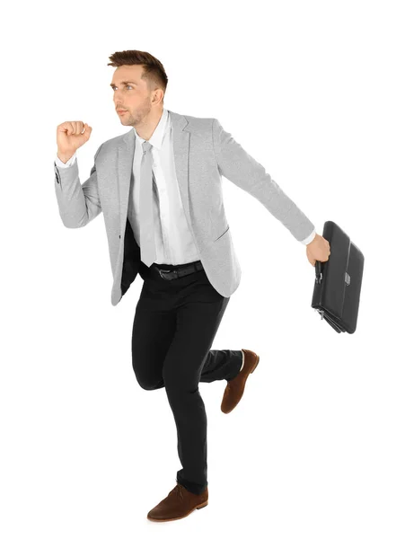 Knappe lopende zakenman — Stockfoto