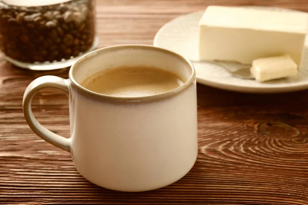 Cup of tasty butter coffee — Stock Photo, Image