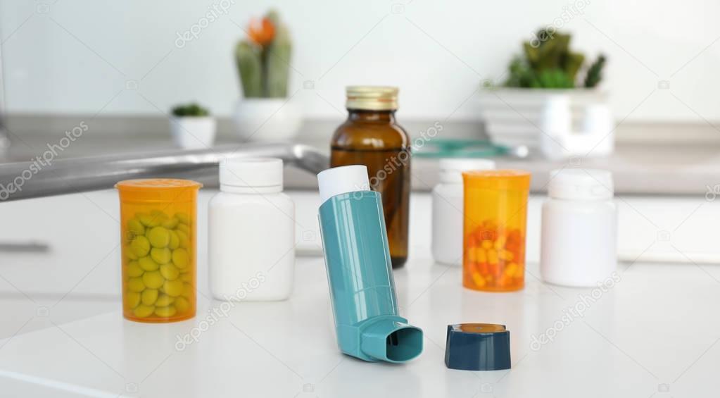 Asthma inhaler and medications