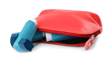 Astım inhaler ile kozmetik çantası