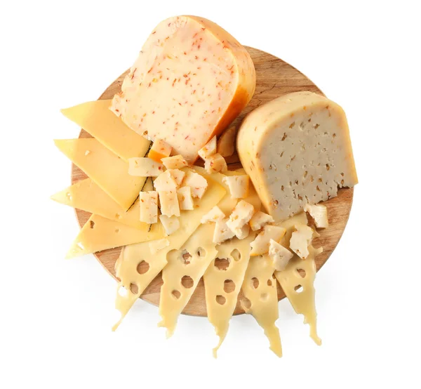 Bordo con varietà di formaggio — Foto Stock