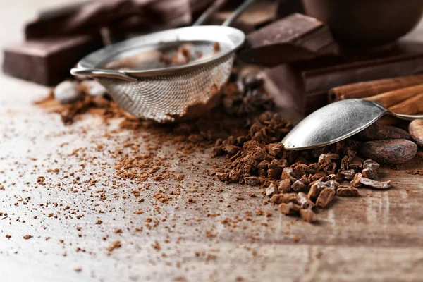 Compoziție cu pulbere de cacao — Fotografie, imagine de stoc