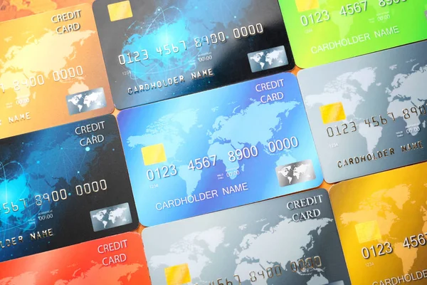 Carte di credito colorate — Foto Stock