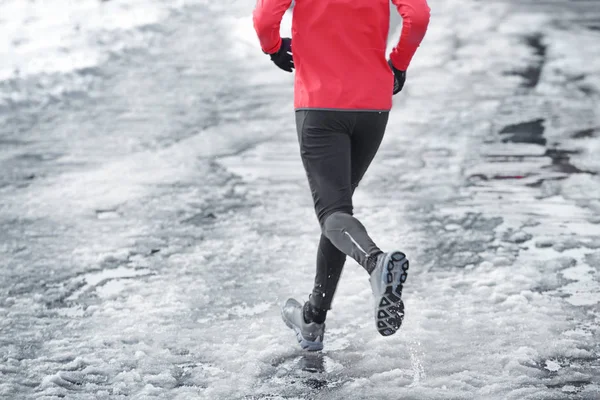 Maraton na zimowe ulic — Zdjęcie stockowe