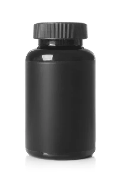 Черная пластиковая бутылка — стоковое фото