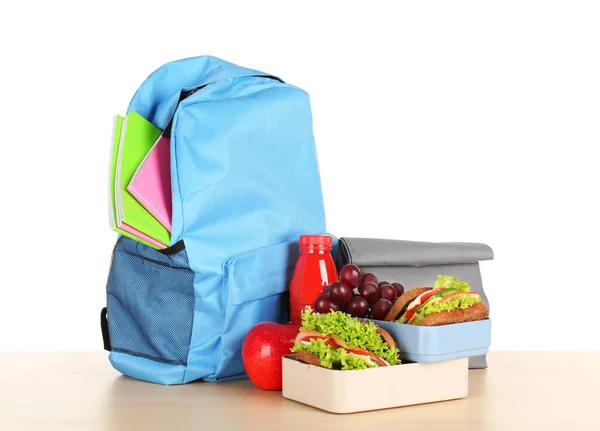 Meal for schoolchild on table — Stock Photo, Image