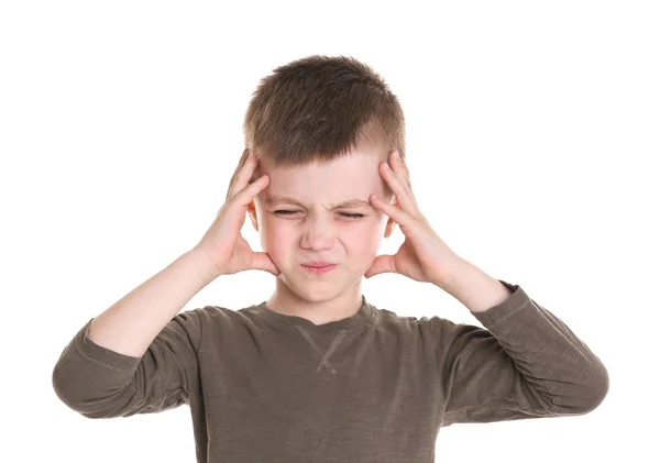 Junge leidet unter Kopfschmerzen — Stockfoto