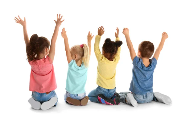 Lindos niños pequeños sobre fondo blanco —  Fotos de Stock