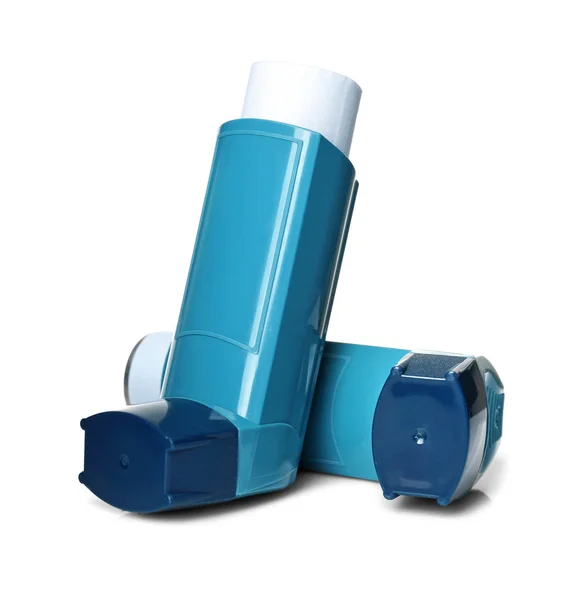 Blue Asthma inhalers — Stock Photo, Image
