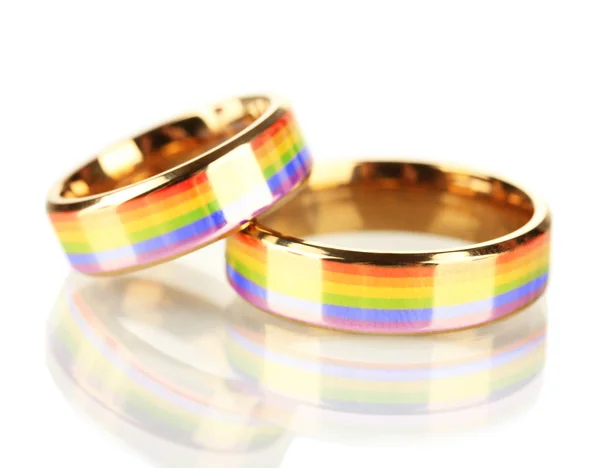 Wedding rings on white — Stock Photo, Image