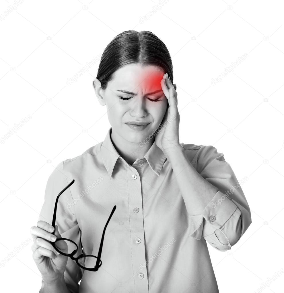woman suffering from headache  
