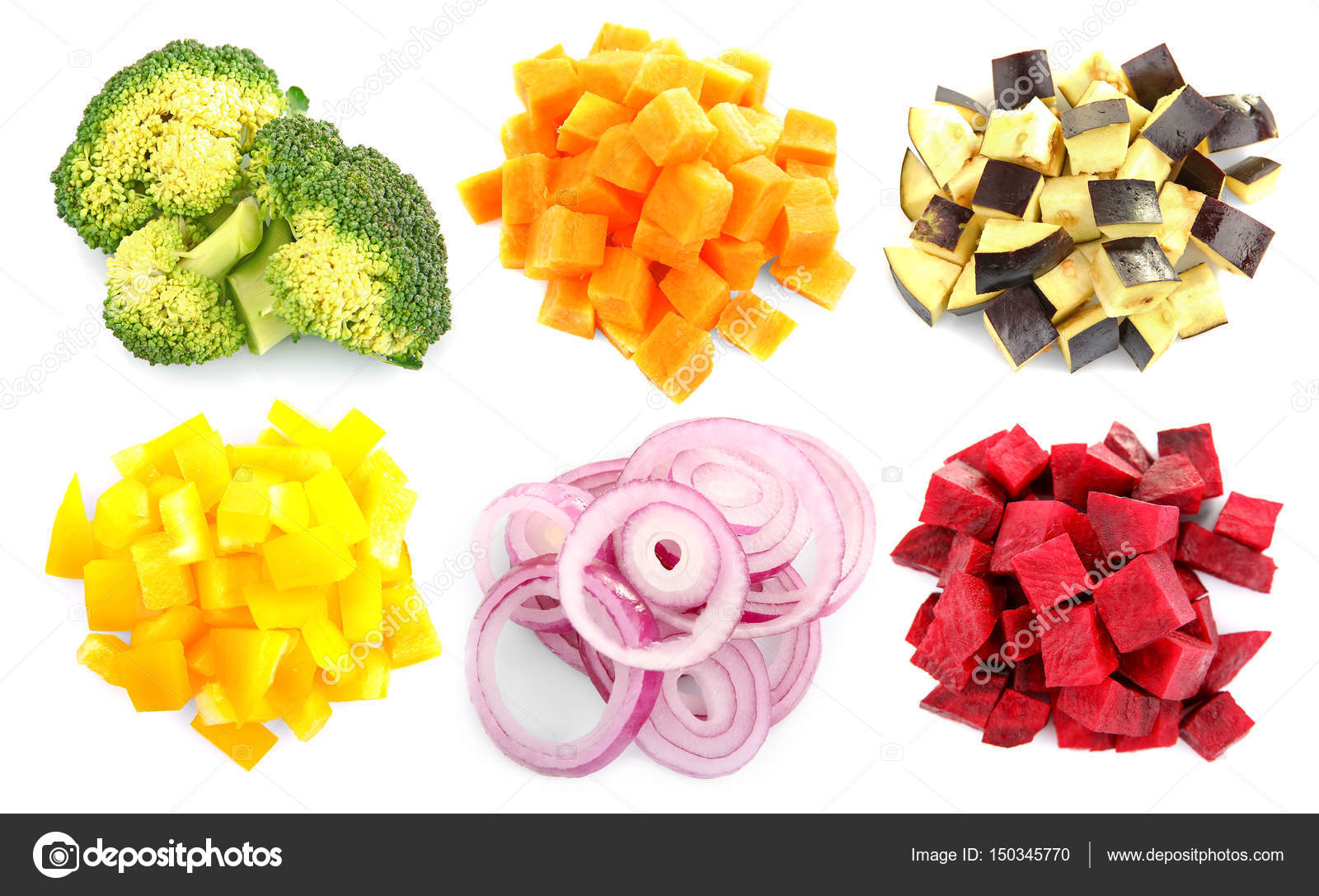 Variety of chopped vegetables Stock Photo by ©belchonock 150345770