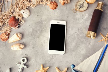 Seyahat apps kavramı ile akıllı telefon