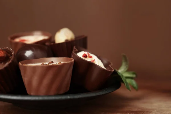 Deliciosos doces de chocolate — Fotografia de Stock