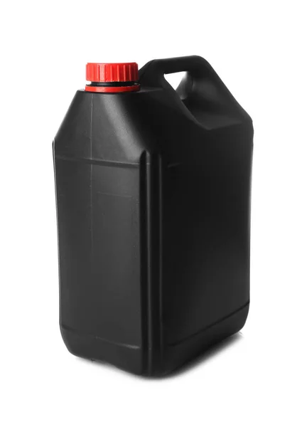 Black plastic jerrycan — Stock Photo, Image