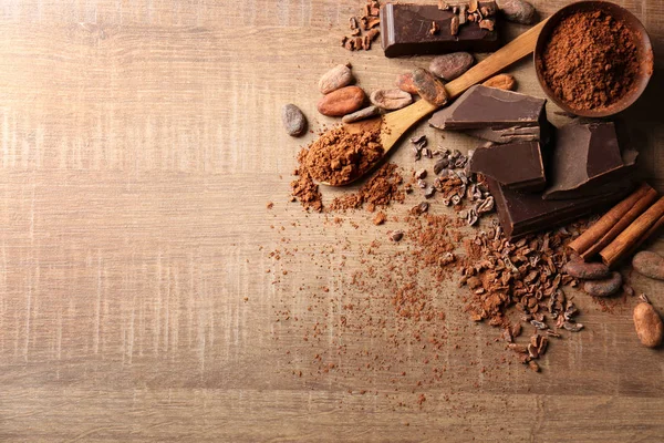 Komposisi dengan bubuk kakao — Stok Foto