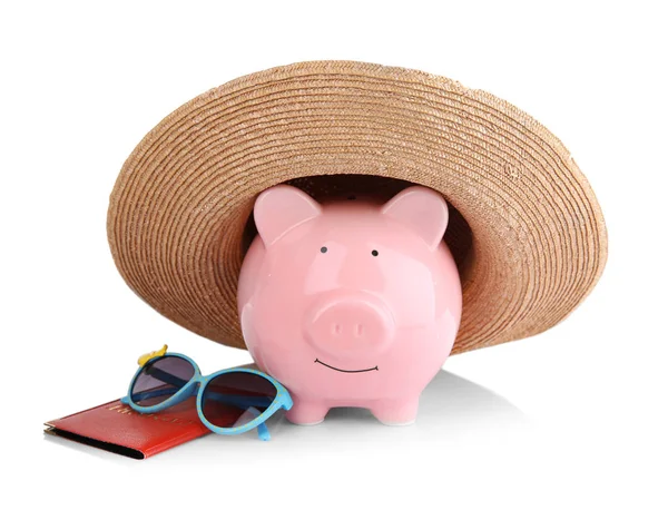 Piggy bank voor vacation begroting — Stockfoto