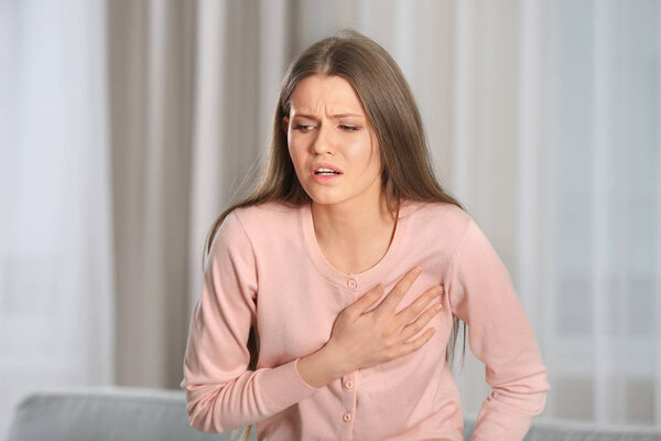 Girl having heart attack  