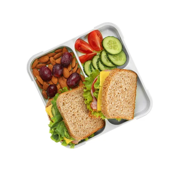 Lunch box with delicious food — Stock Photo, Image