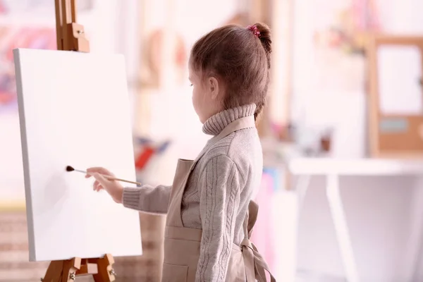 Cute little artist painting picture — Stock Photo, Image