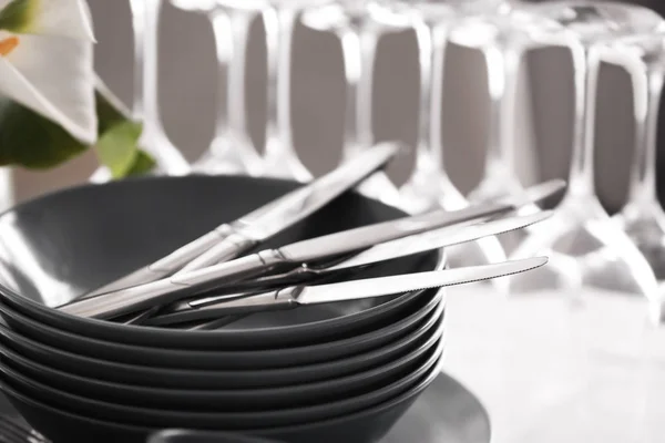 Set of dishware on table — Stock Photo, Image