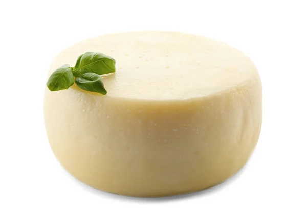 Tasty cheese and basil — Stock Photo, Image