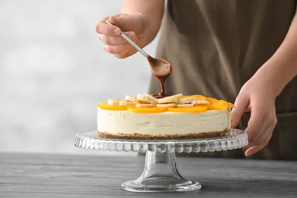 Frischer leckerer Käsekuchen — Stockfoto