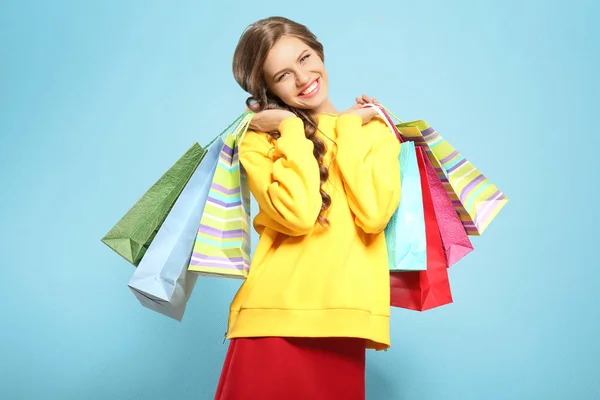 Woman with shopping bags — Stock Photo, Image