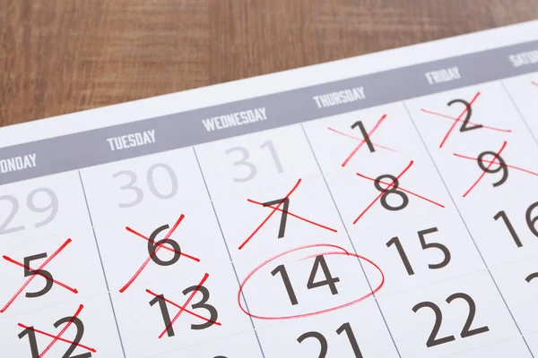 Circled date in calendar — Stock Photo, Image