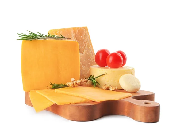 Board with variety of cheese — Stock Photo, Image