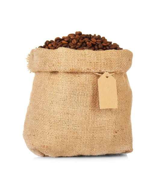 Bag with roasted coffee beans — Stock Photo, Image