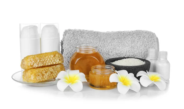 Spa setting with nutrient cosmetic — Stock Photo, Image